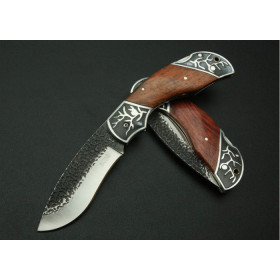 HIGH QUALITY OEM ALUMINUM TIP FOLDING KNIFE 0083 WITH NYLON SCABBARD HUNTING KNIFE UDTEK01801
